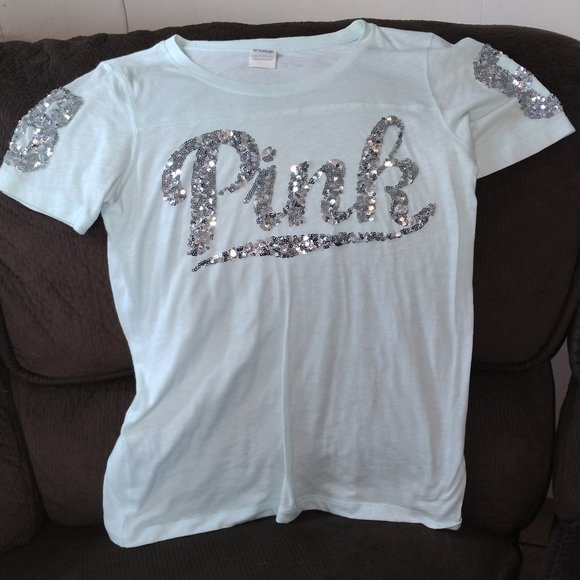 PINK Victoria's Secret Tops - Pink Brand Mint/Blue Tee
